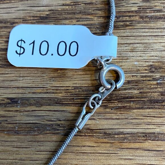 18" Snake Chain Necklace Possibly Silver-Plated Vintage Jewelry - Picture 5 of 5
